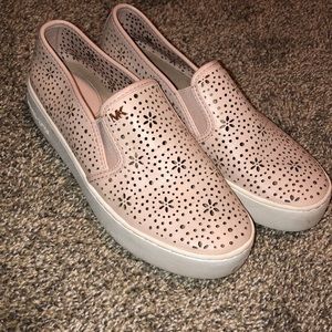 Baby pink Michael Kors slip ons